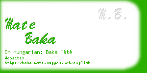 mate baka business card